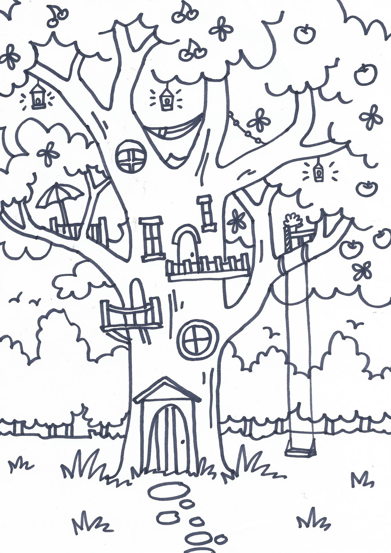 160 Tree Coloring Pages: Explore Nature's Palette 17