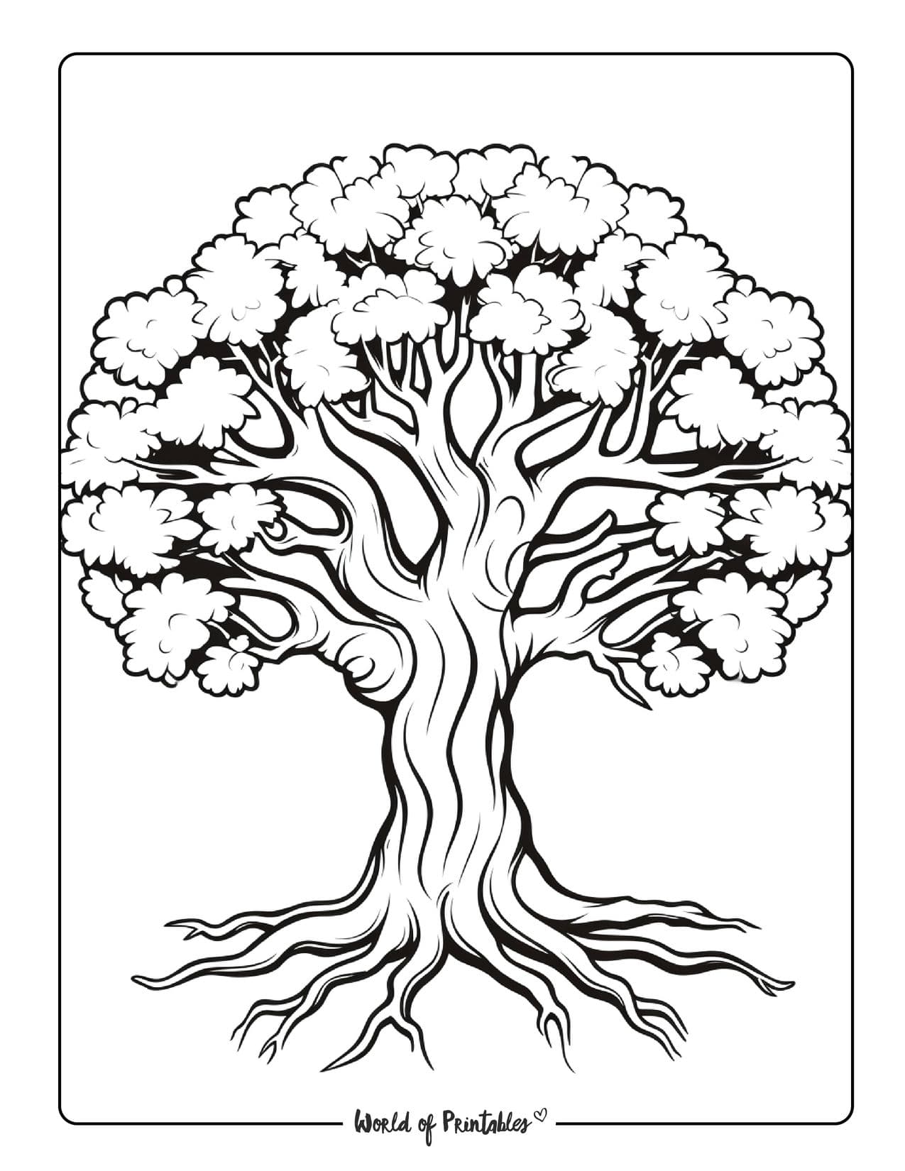 160 Tree Coloring Pages: Explore Nature's Palette 21