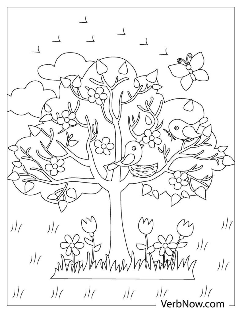 160 Tree Coloring Pages: Explore Nature's Palette 41