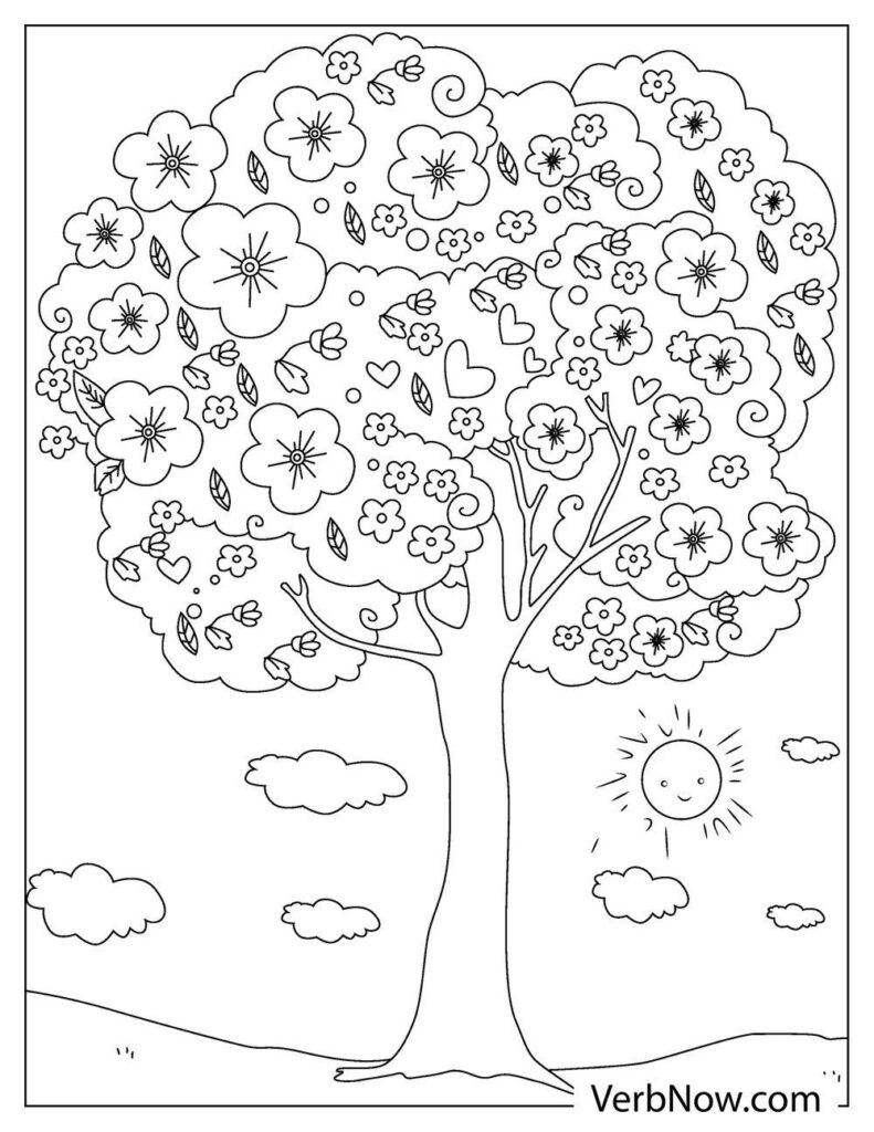 160 Tree Coloring Pages: Explore Nature's Palette 43