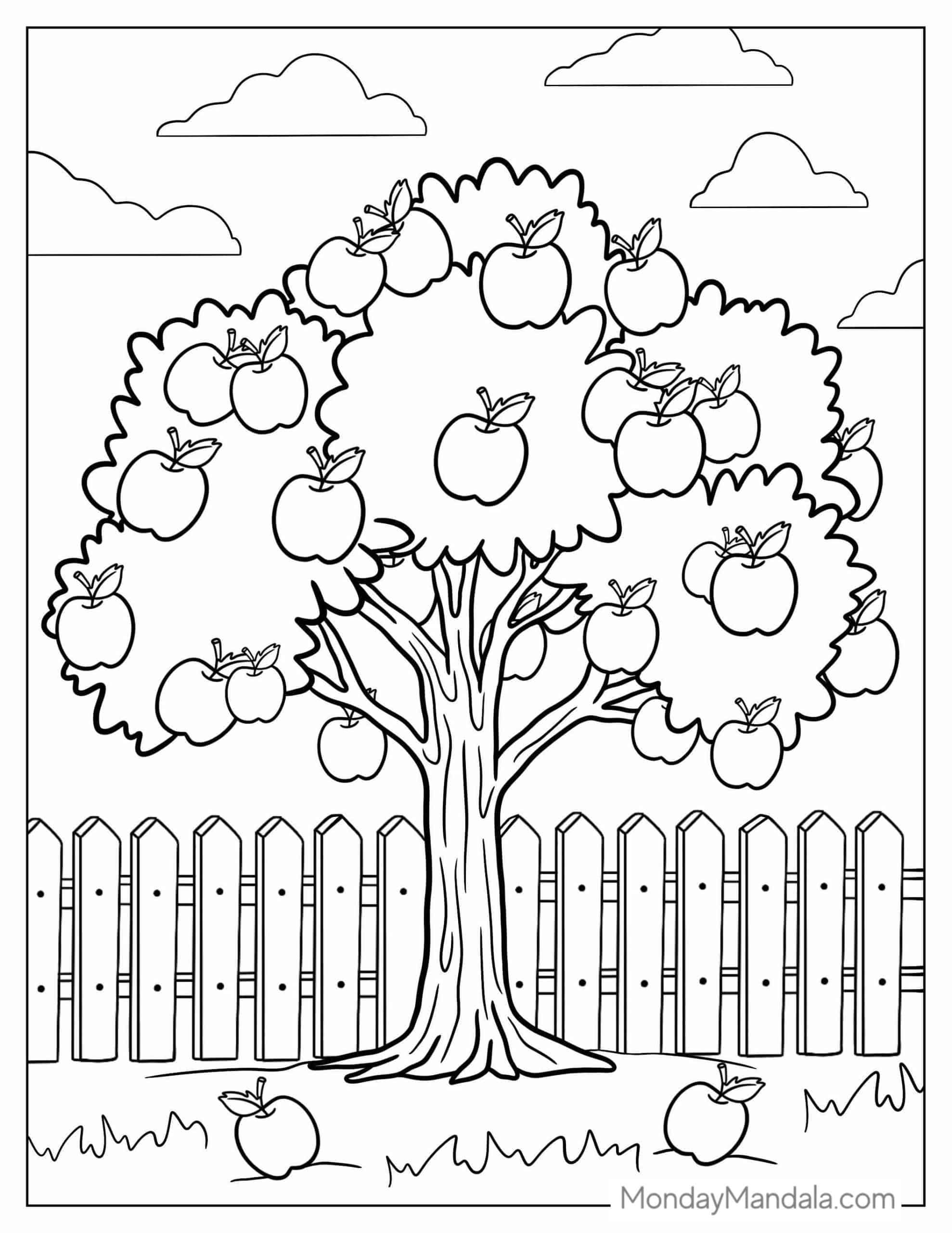 160 Tree Coloring Pages: Explore Nature's Palette 7