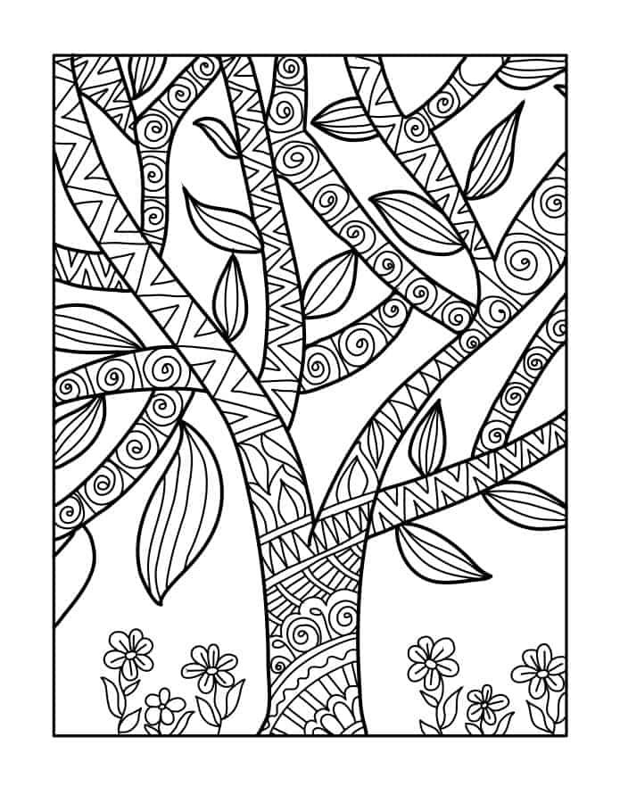 160 Tree Coloring Pages: Explore Nature's Palette 80