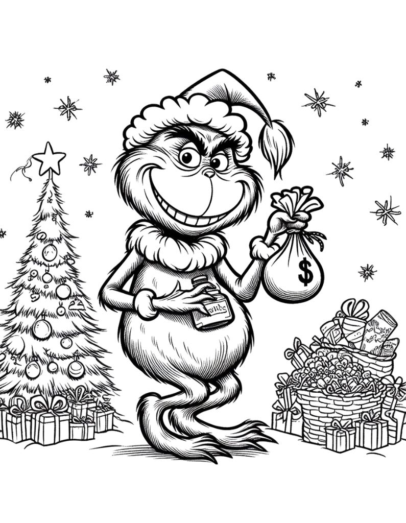 170+ Coloring Pages Grinch: Get Festive with the Mean One 159