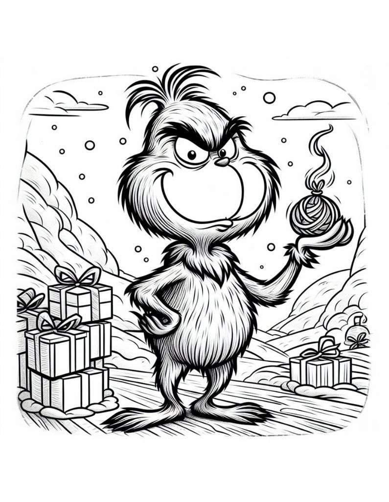 170+ Coloring Pages Grinch: Get Festive with the Mean One 165