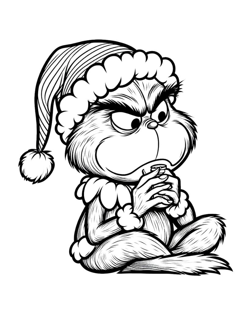170+ Coloring Pages Grinch: Get Festive with the Mean One 166