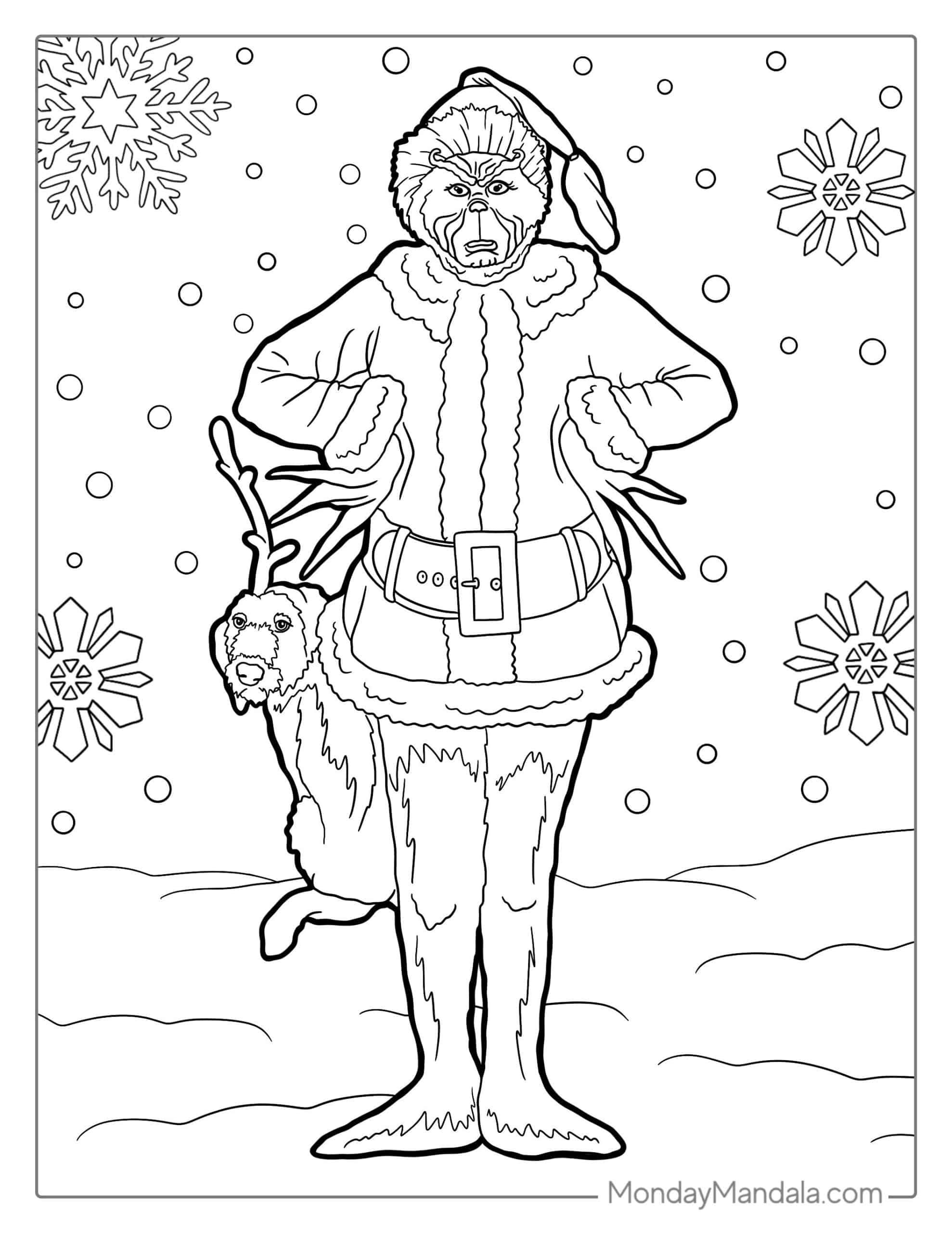 170+ Coloring Pages Grinch: Get Festive with the Mean One 22