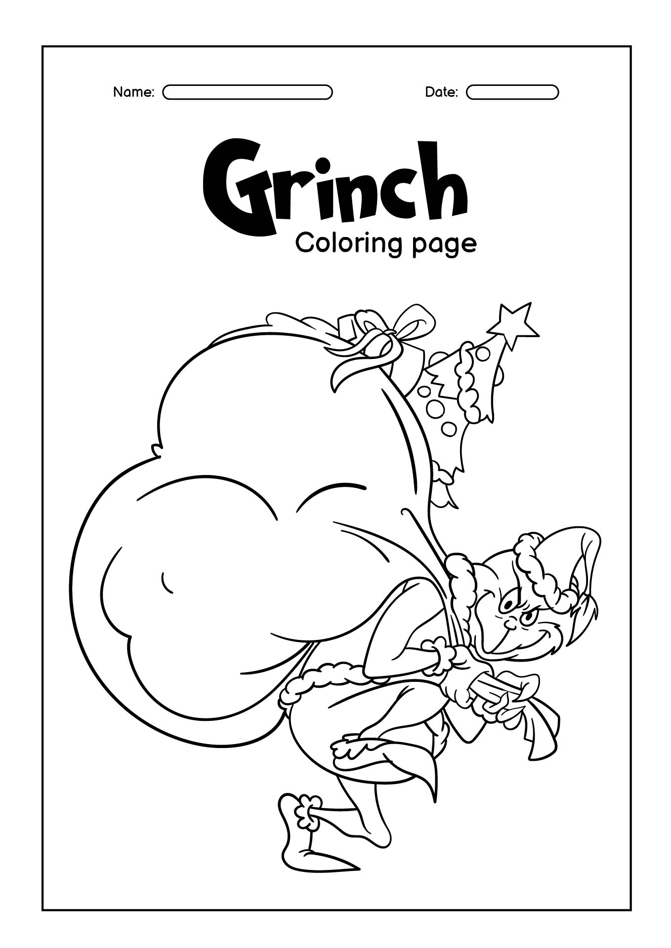 170+ Coloring Pages Grinch: Get Festive with the Mean One 48