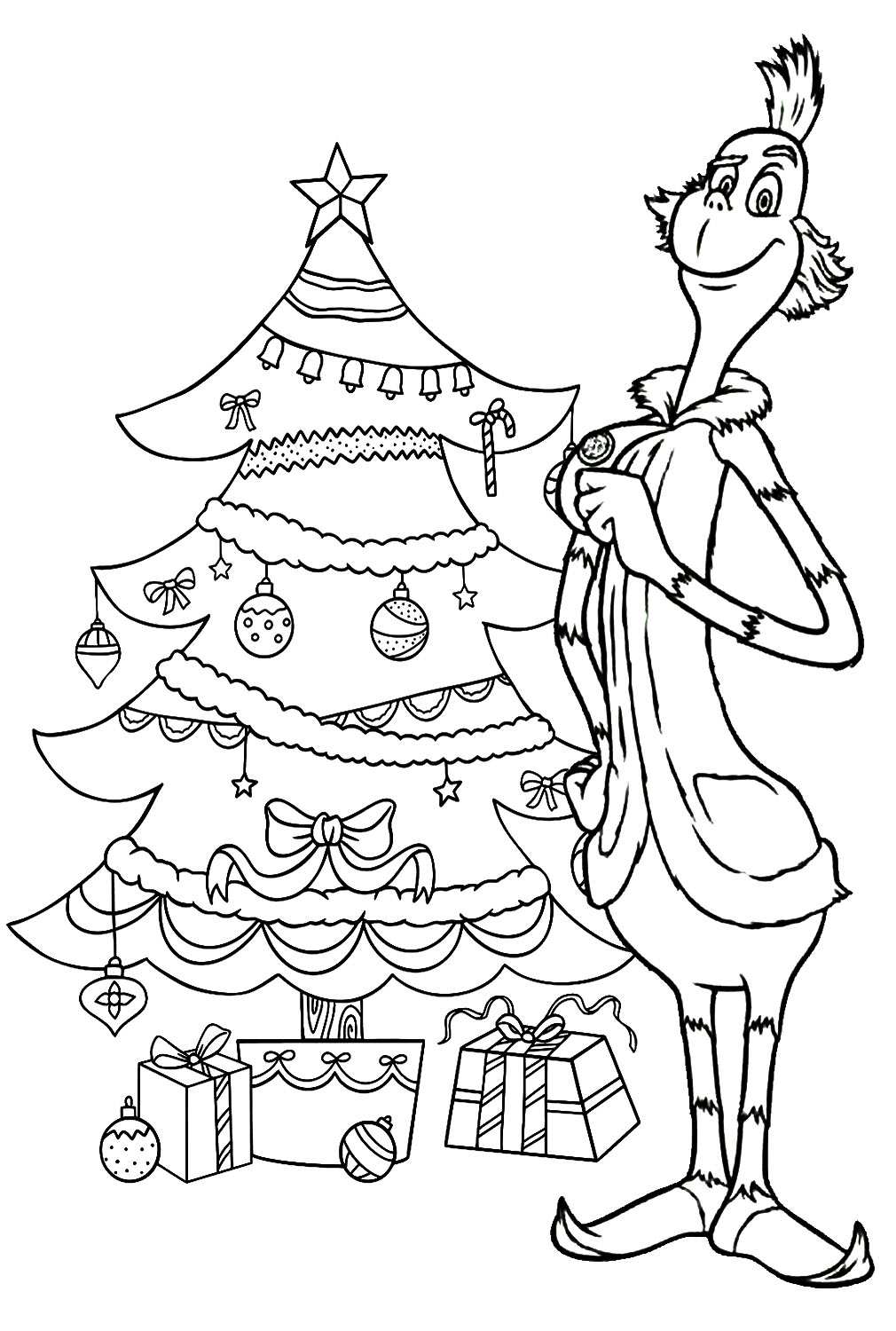 170+ Coloring Pages Grinch: Get Festive with the Mean One 89