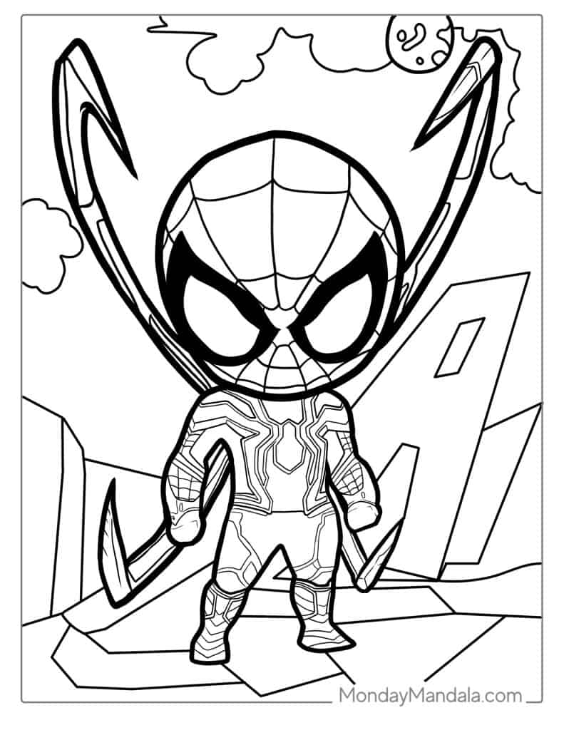 170+ Spider Coloring Pages Free Printable 152