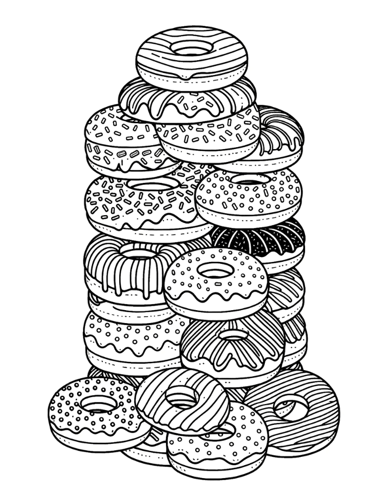 80+ Donut Coloring Pages: Sweet and Fun Designs 38