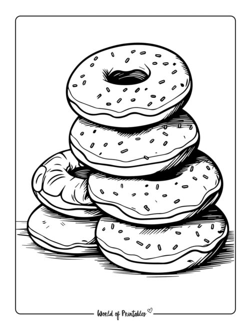 80+ Donut Coloring Pages: Sweet and Fun Designs 59