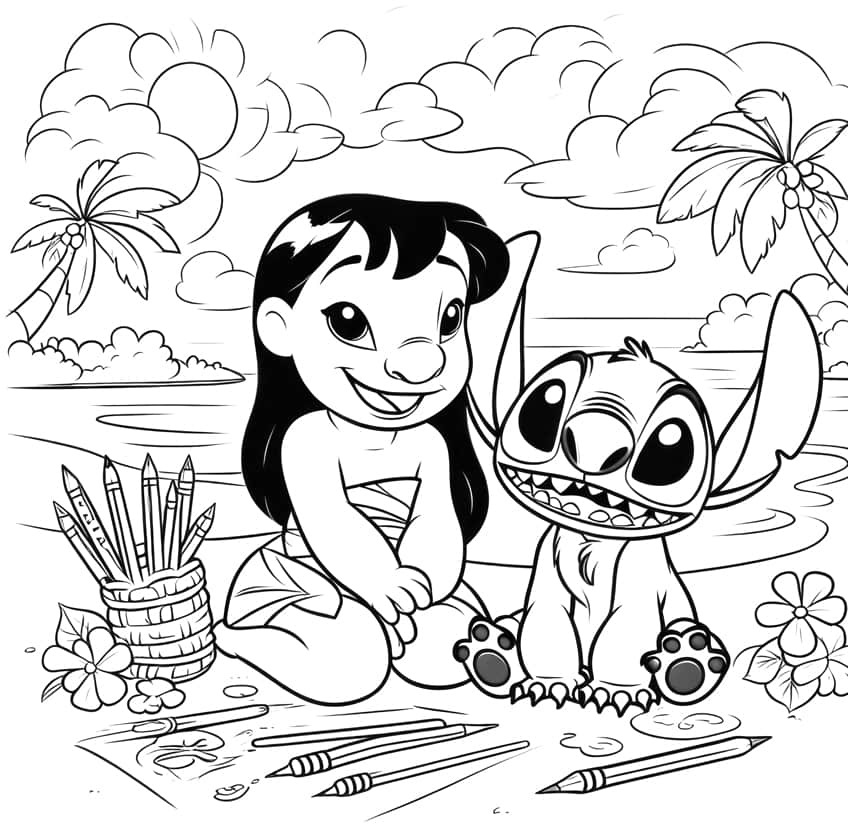 129+ Stitch Coloring Pages Printable 66