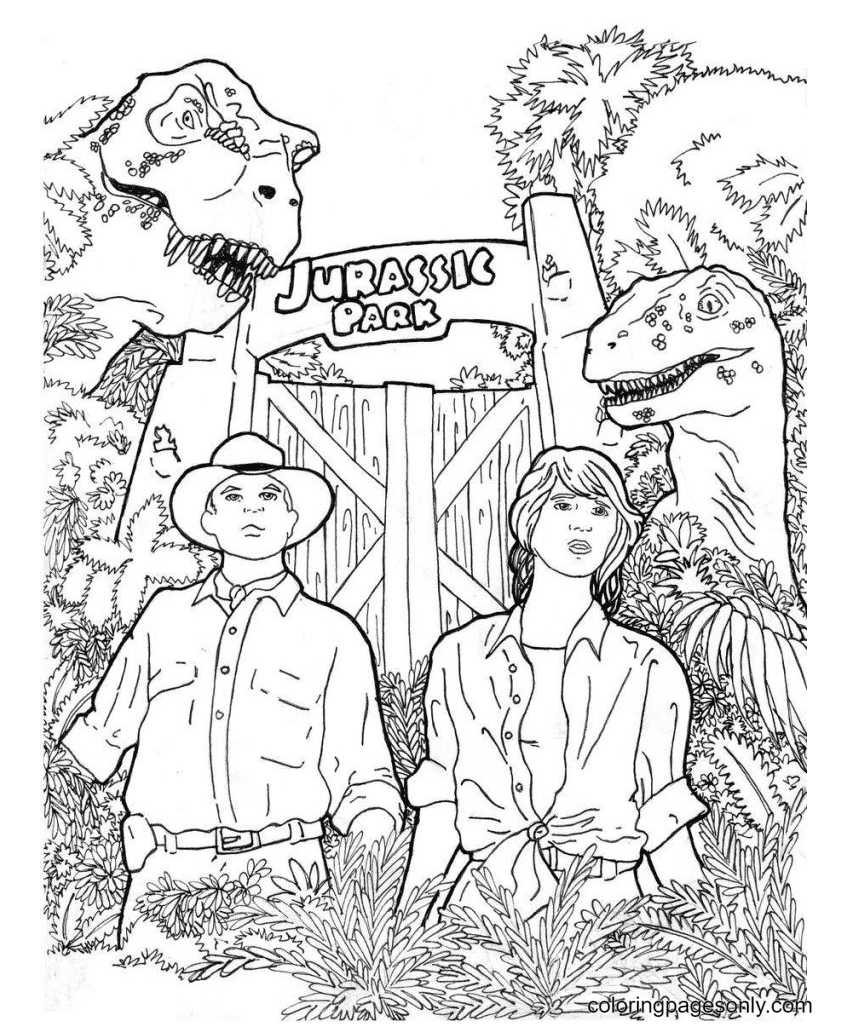 163 Jurassic Park Coloring Pages Dinosaurs Printable 2