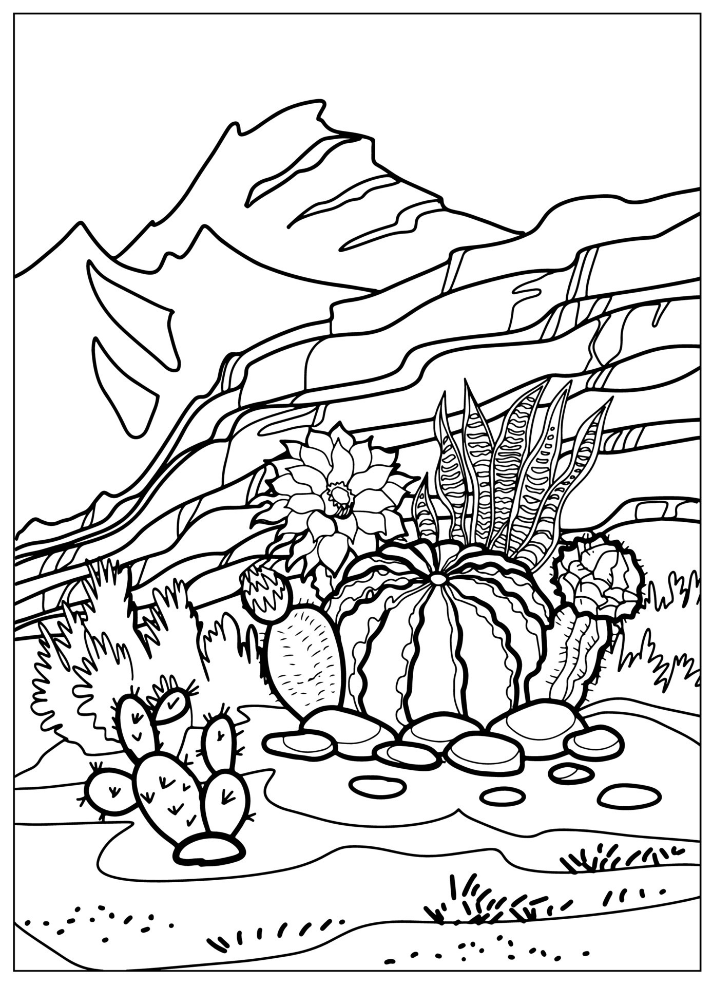 175+ Desert Landscape Coloring Pages Printable 113