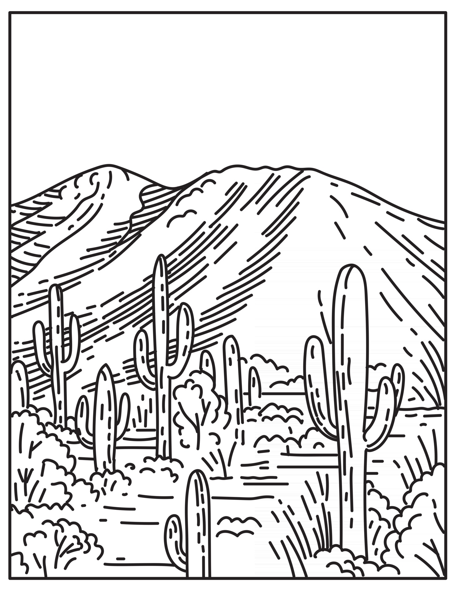 175+ Desert Landscape Coloring Pages Printable 122