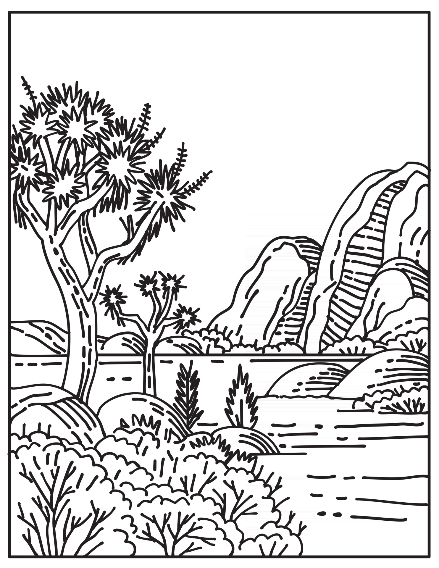 175+ Desert Landscape Coloring Pages Printable 123