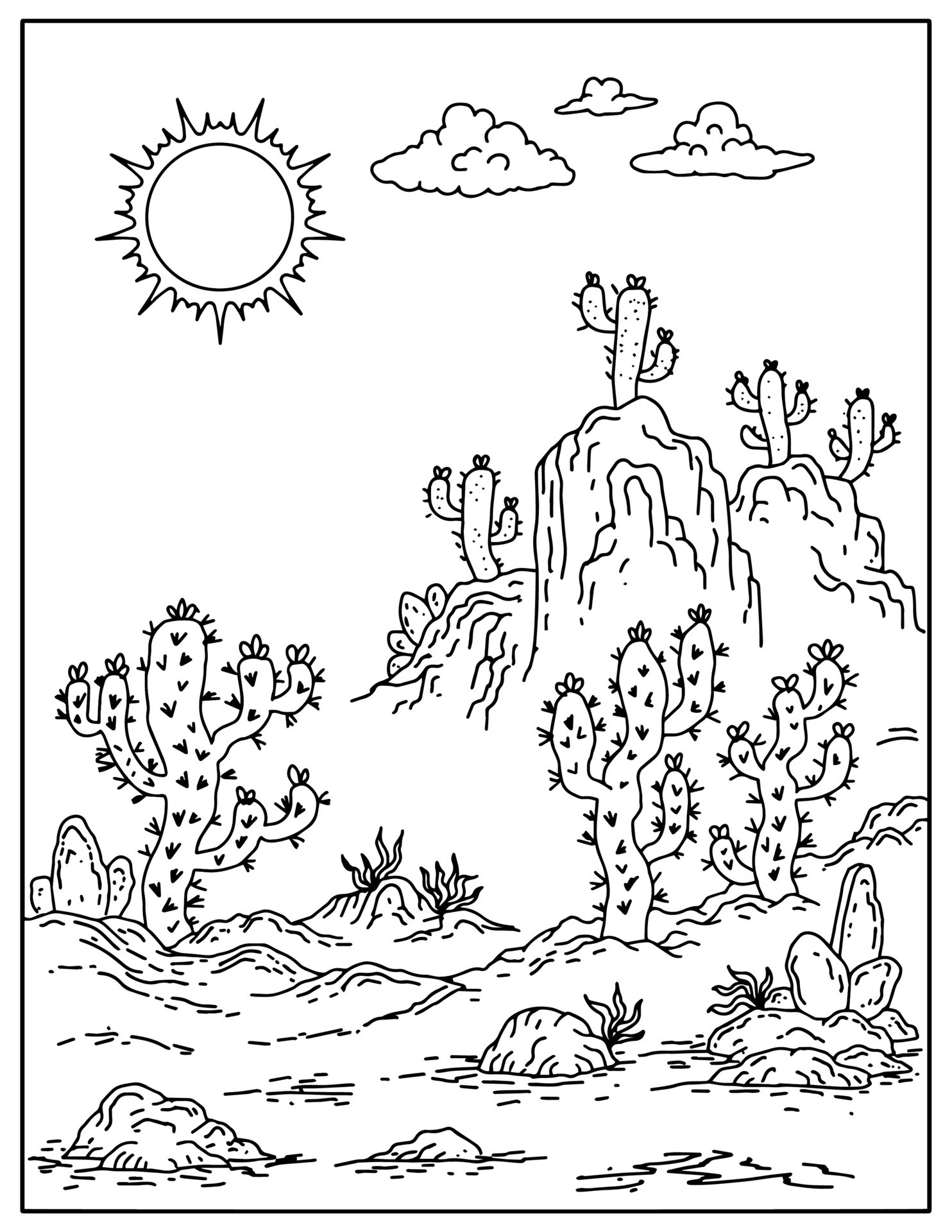 175+ Desert Landscape Coloring Pages Printable 124