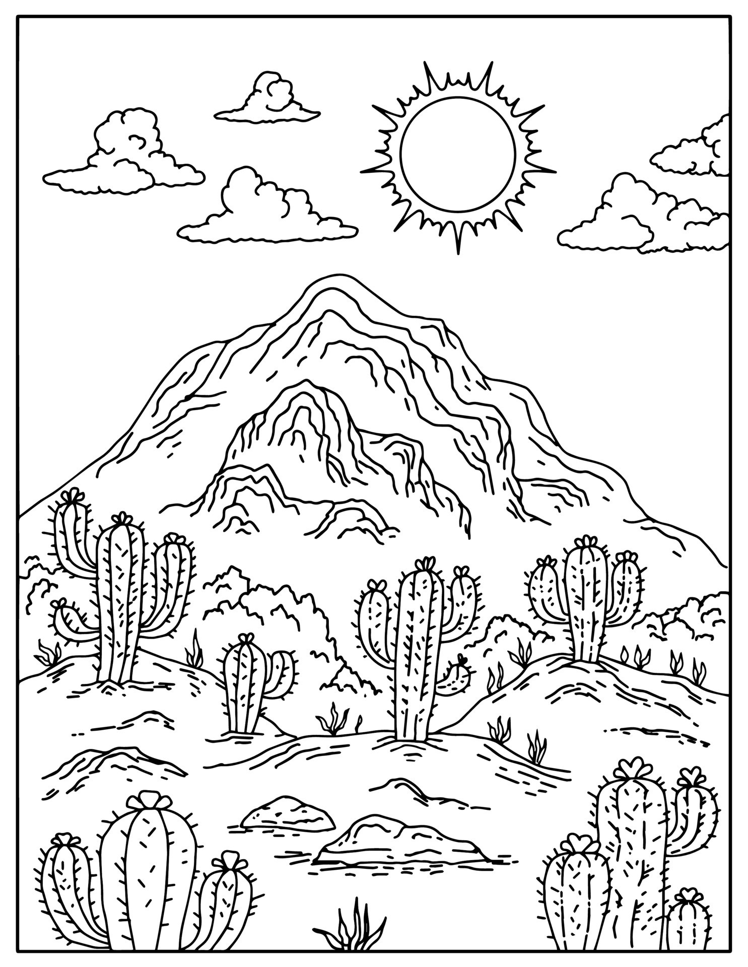 175+ Desert Landscape Coloring Pages Printable 128