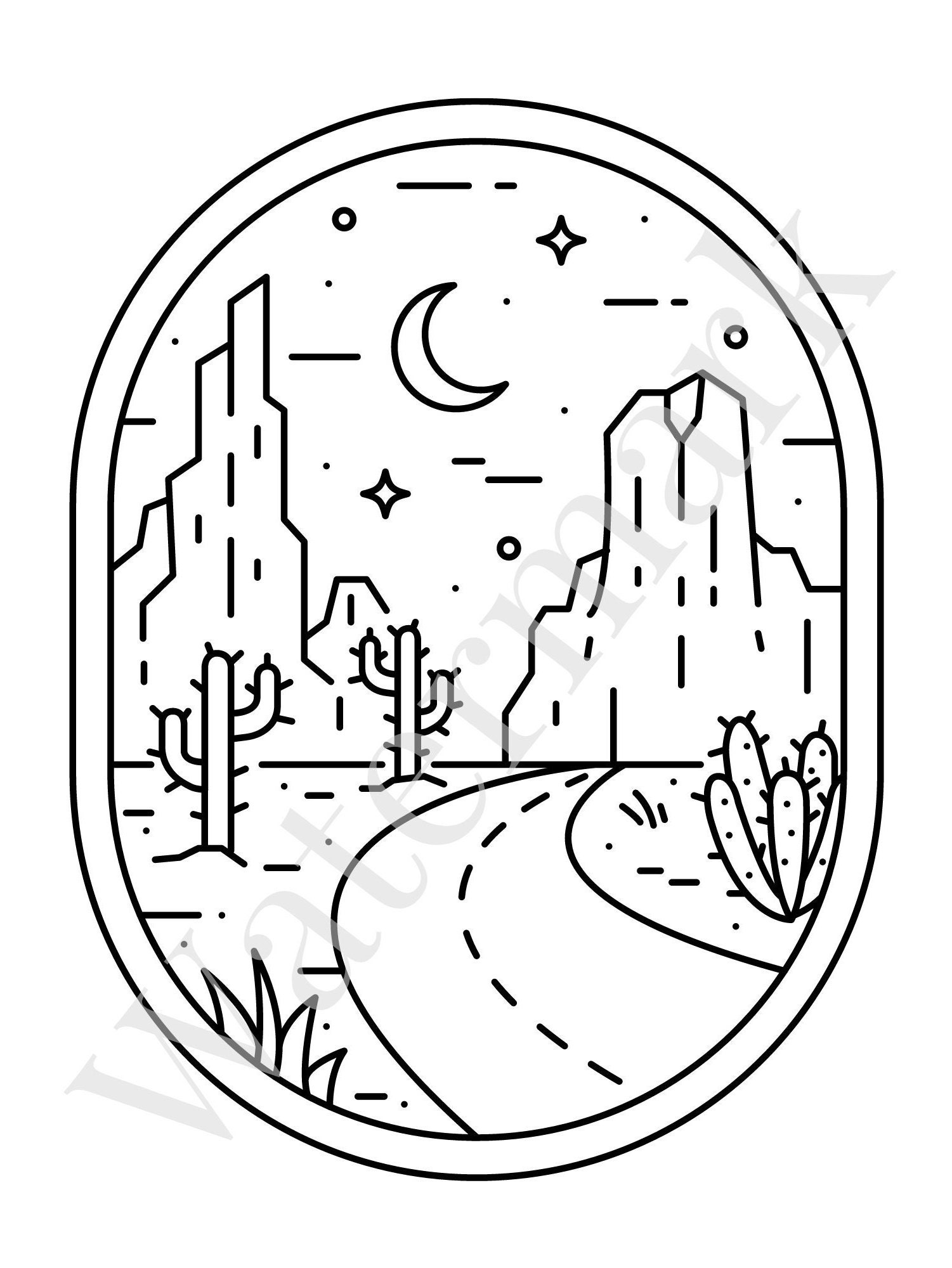 175+ Desert Landscape Coloring Pages Printable 131