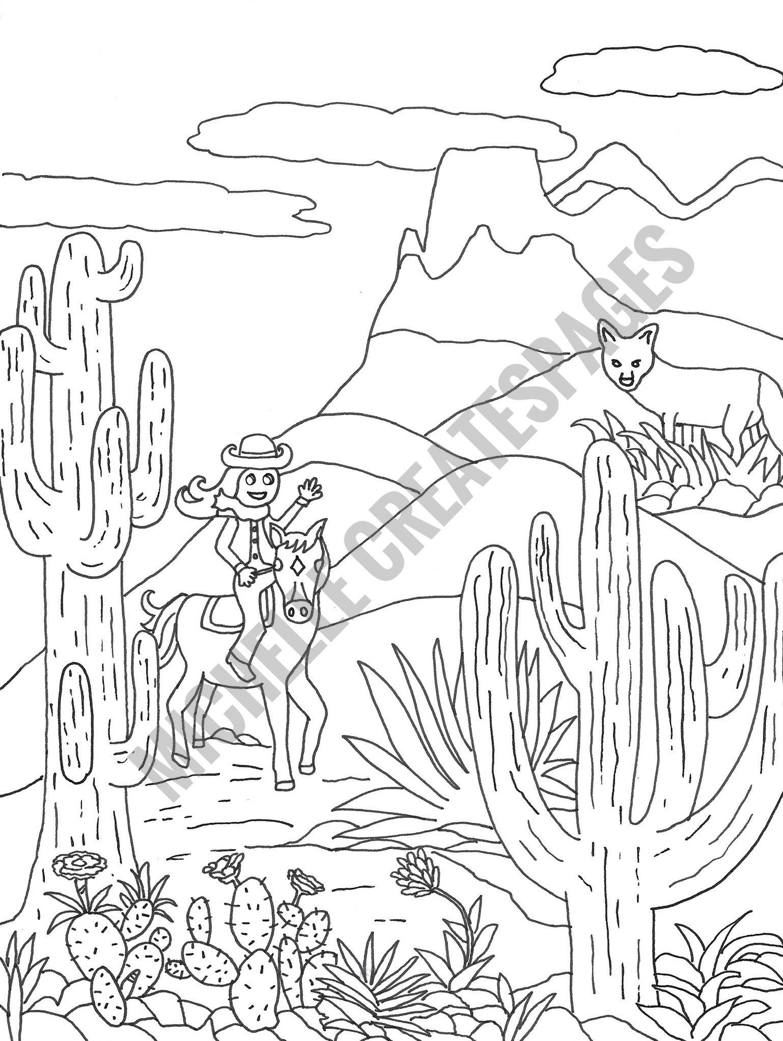 175+ Desert Landscape Coloring Pages Printable 140