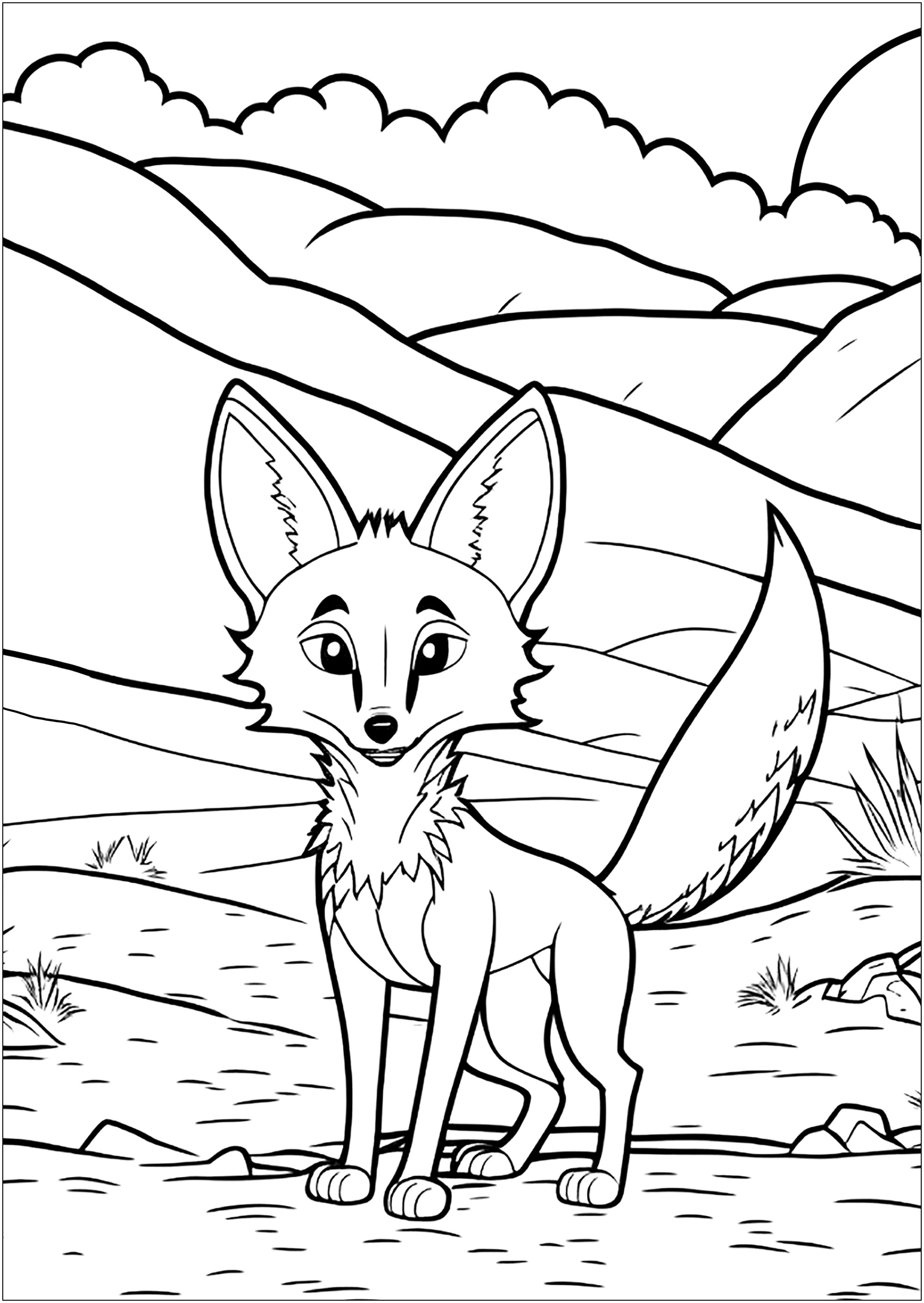 175+ Desert Landscape Coloring Pages Printable 159