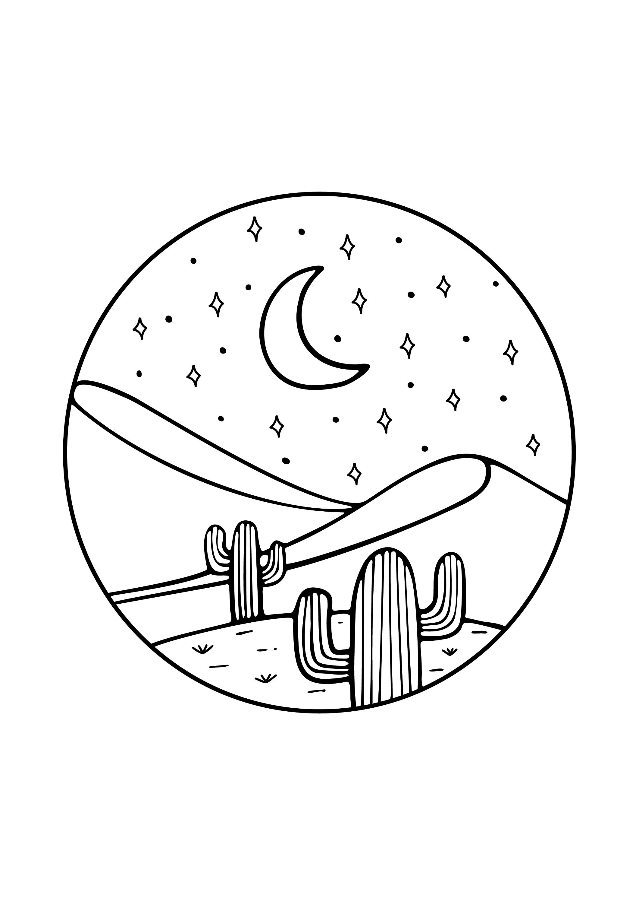 175+ Desert Landscape Coloring Pages Printable 162