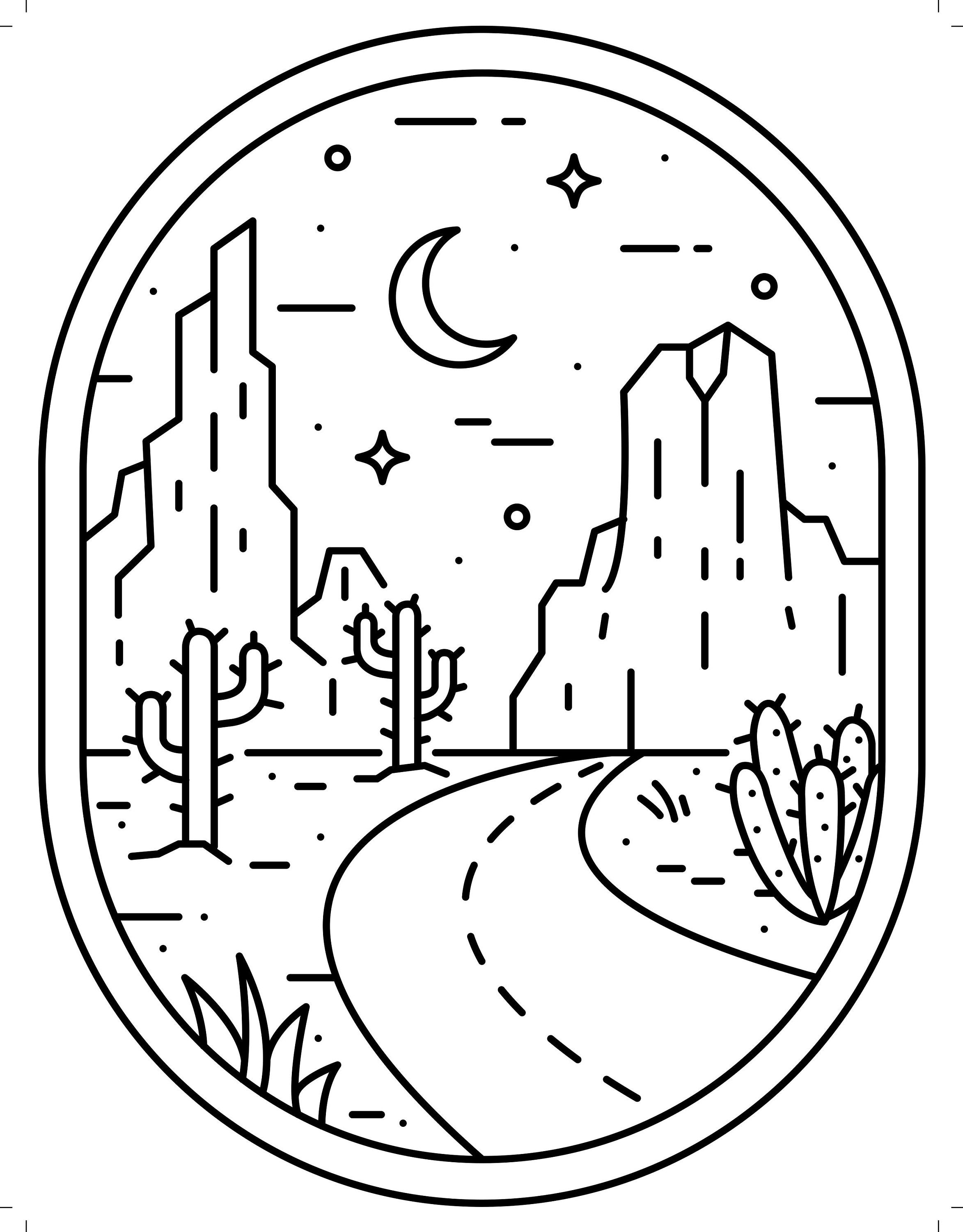 175+ Desert Landscape Coloring Pages Printable 168