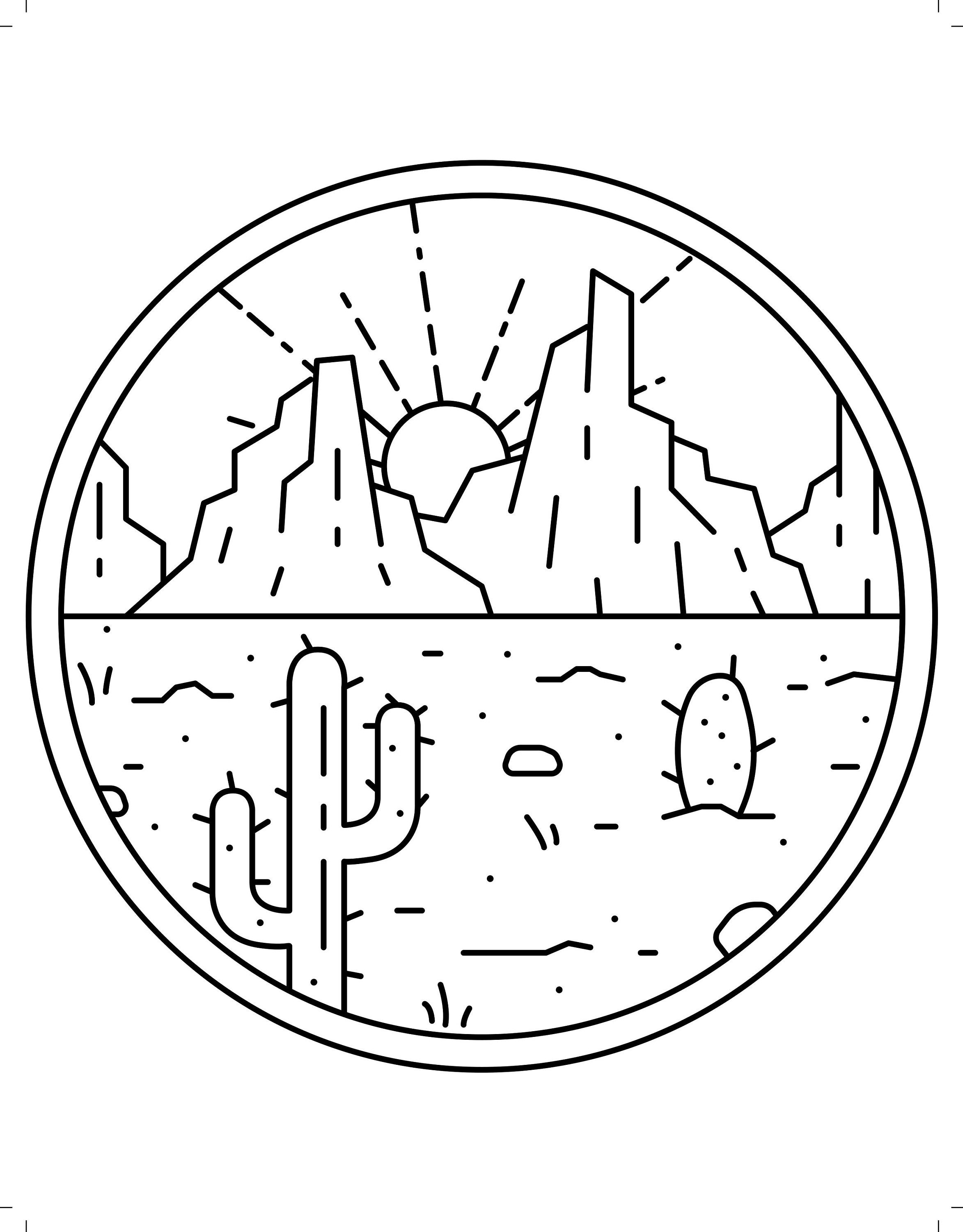 175+ Desert Landscape Coloring Pages Printable 169