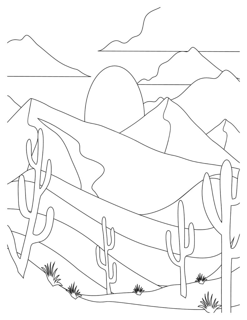 175+ Desert Landscape Coloring Pages Printable 46