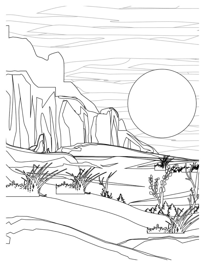 175+ Desert Landscape Coloring Pages Printable 48