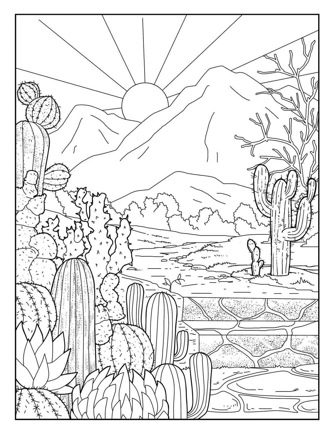 175+ Desert Landscape Coloring Pages Printable 81