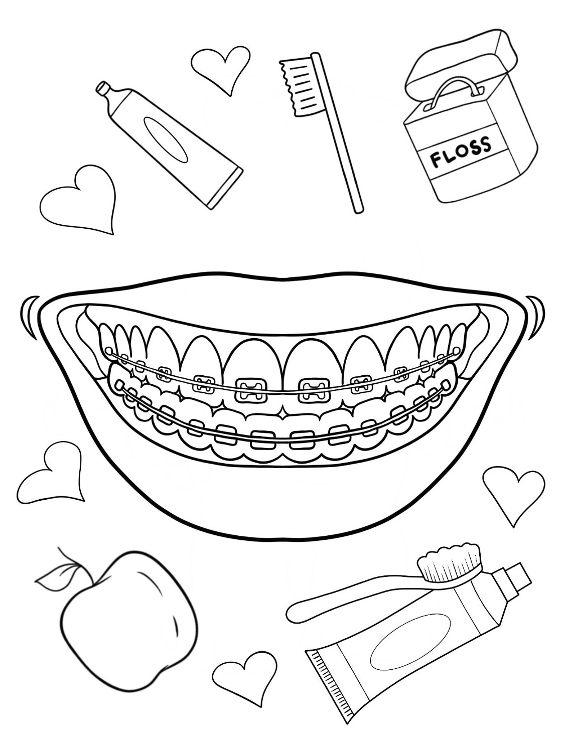 180++ Dental Health Teeth Coloring Pages Printable 118