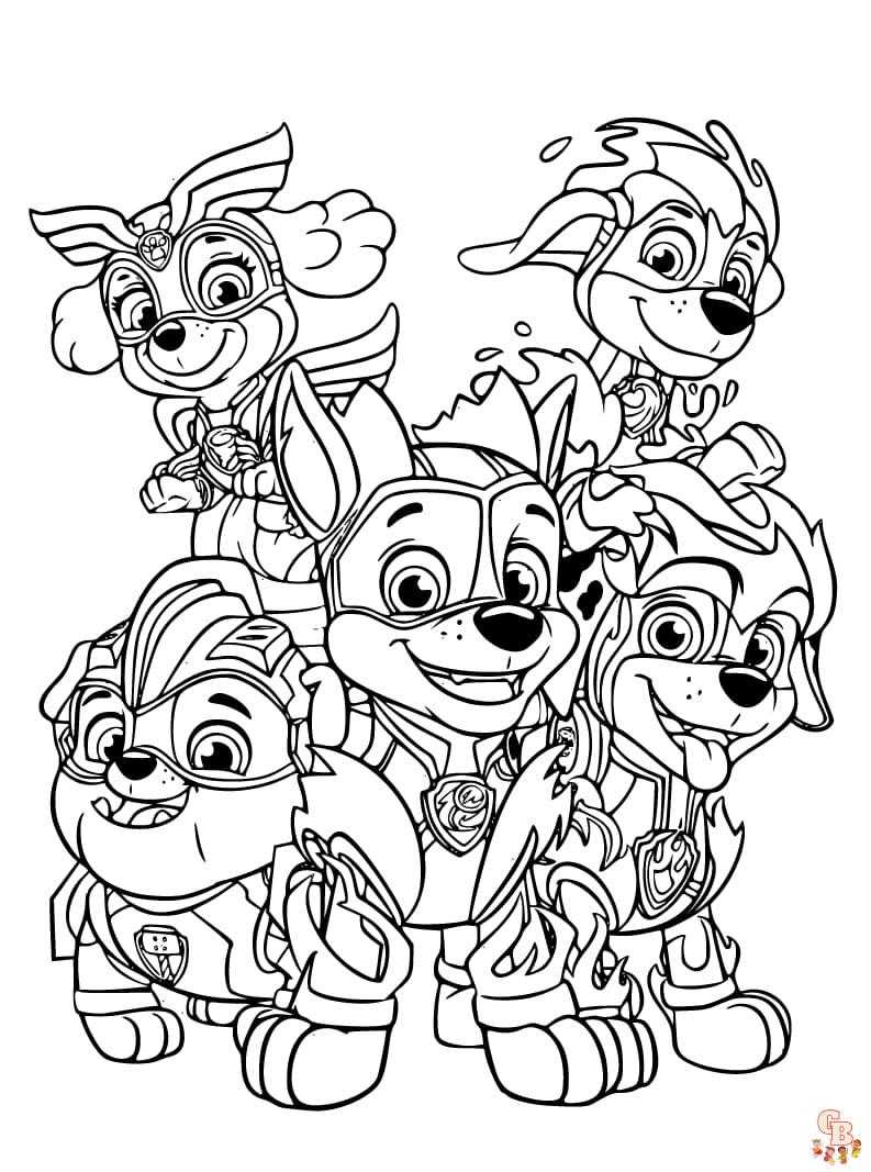 188+ Mighty Paw Patrol Coloring Pages Printable 15