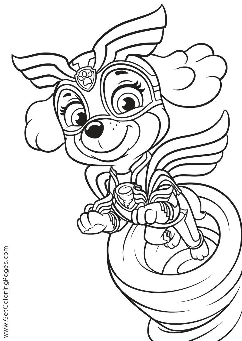 188+ Mighty Paw Patrol Coloring Pages Printable 3