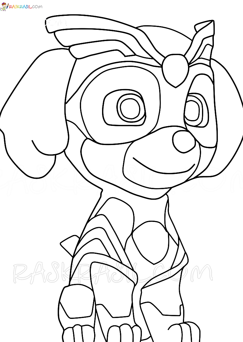 188+ Mighty Paw Patrol Coloring Pages Printable 4