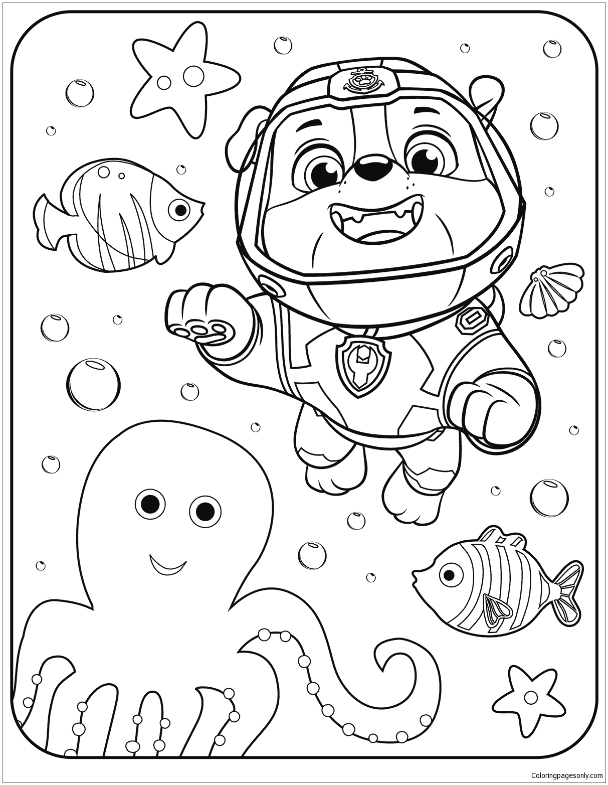 188+ Mighty Paw Patrol Coloring Pages Printable 65