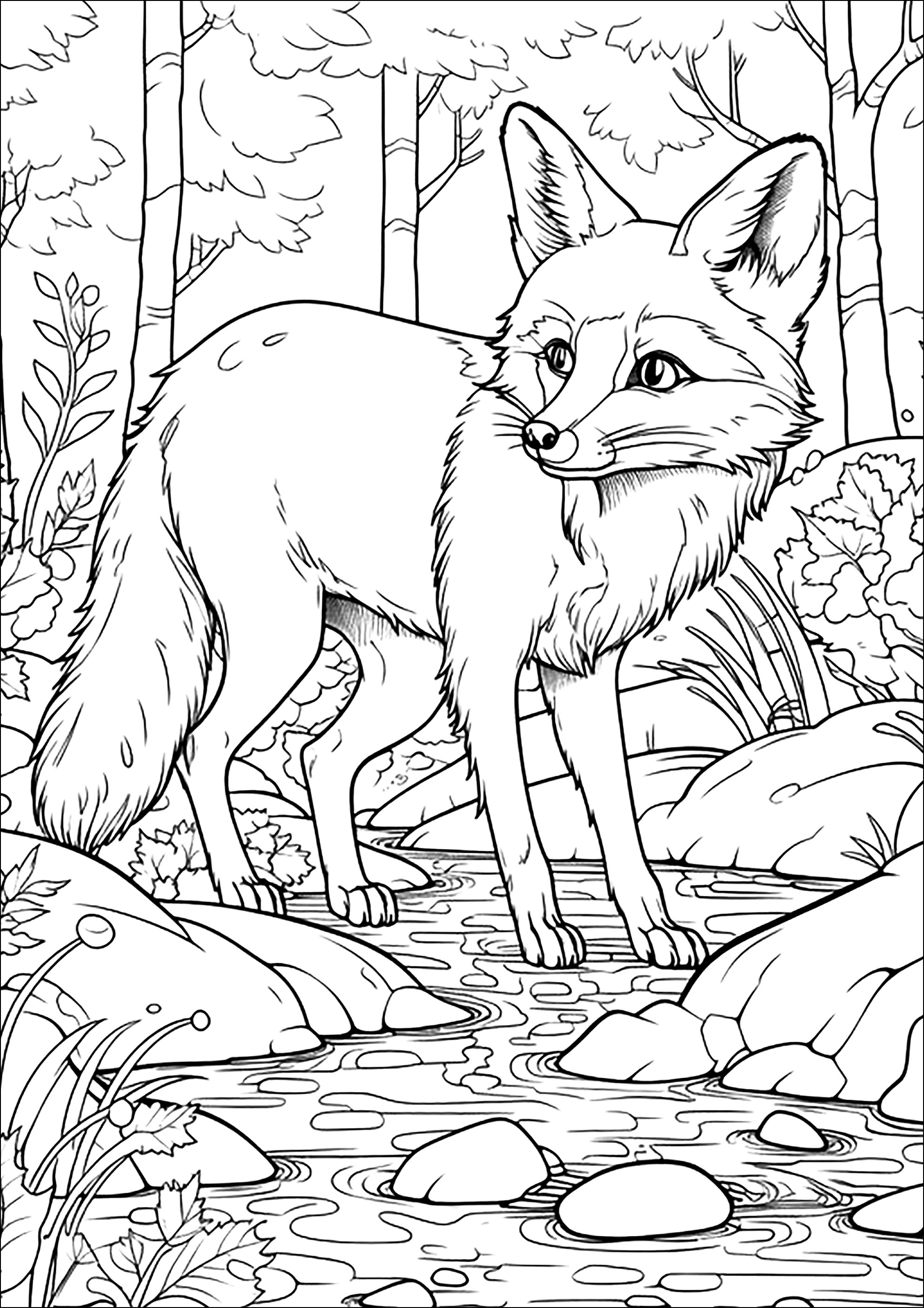 190+ Fox Coloring Pages Printable 14