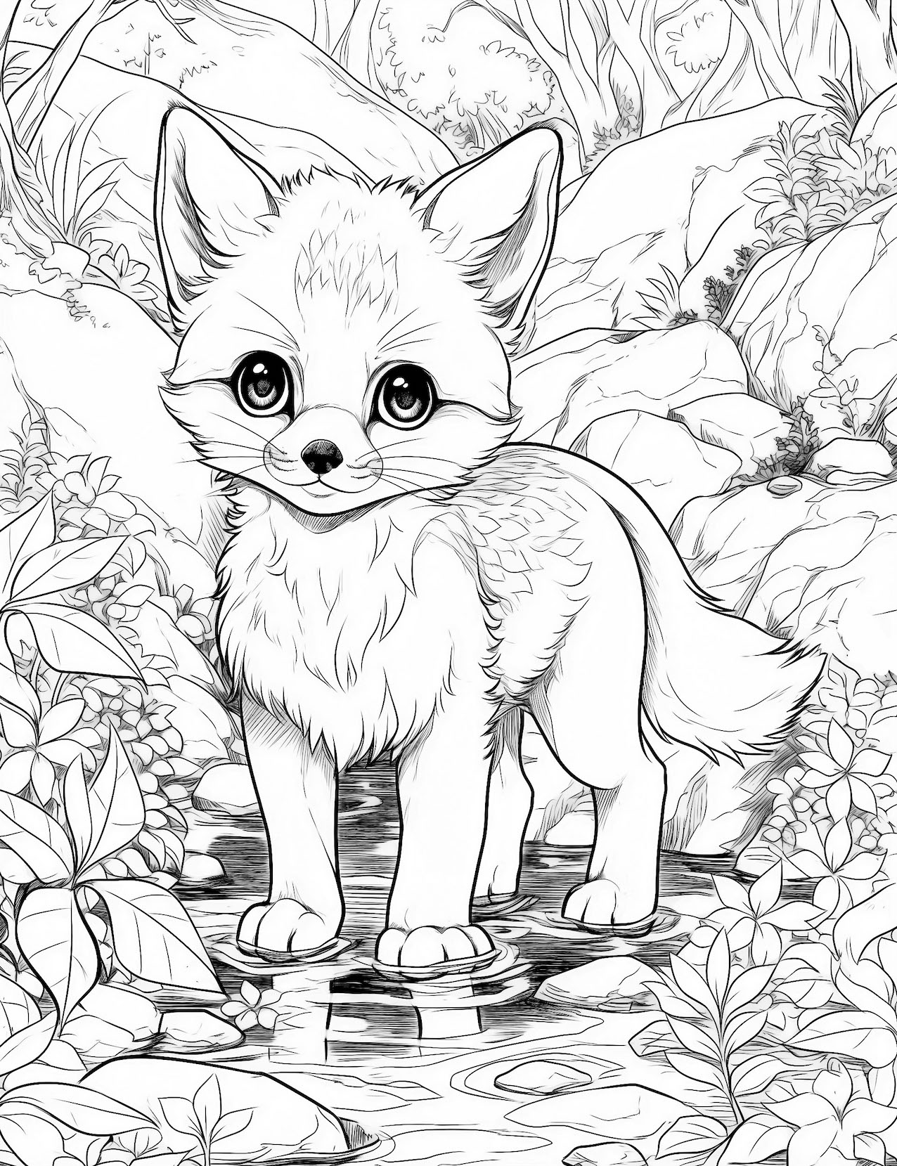 190+ Fox Coloring Pages Printable 4