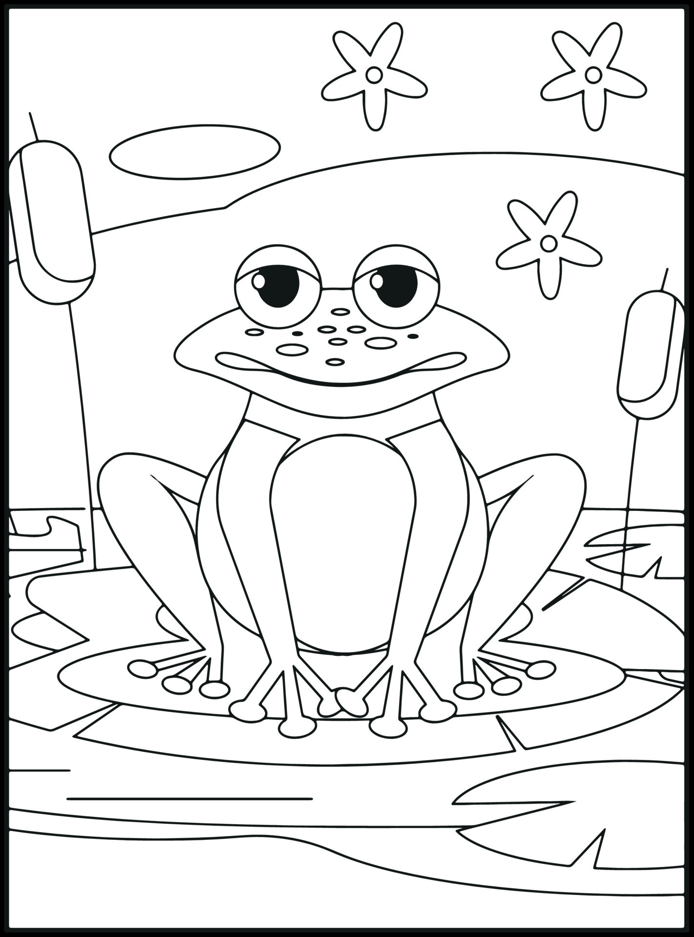 190+ Frog Coloring Page Designs 111