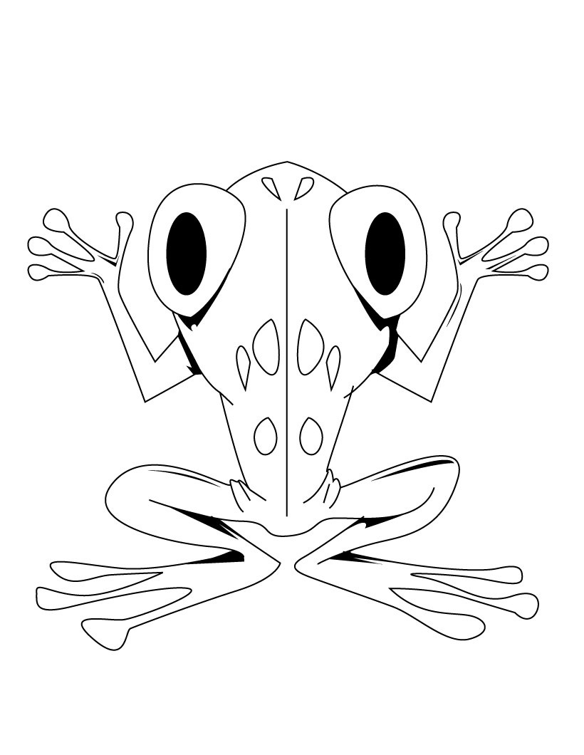 190+ Frog Coloring Page Designs 127