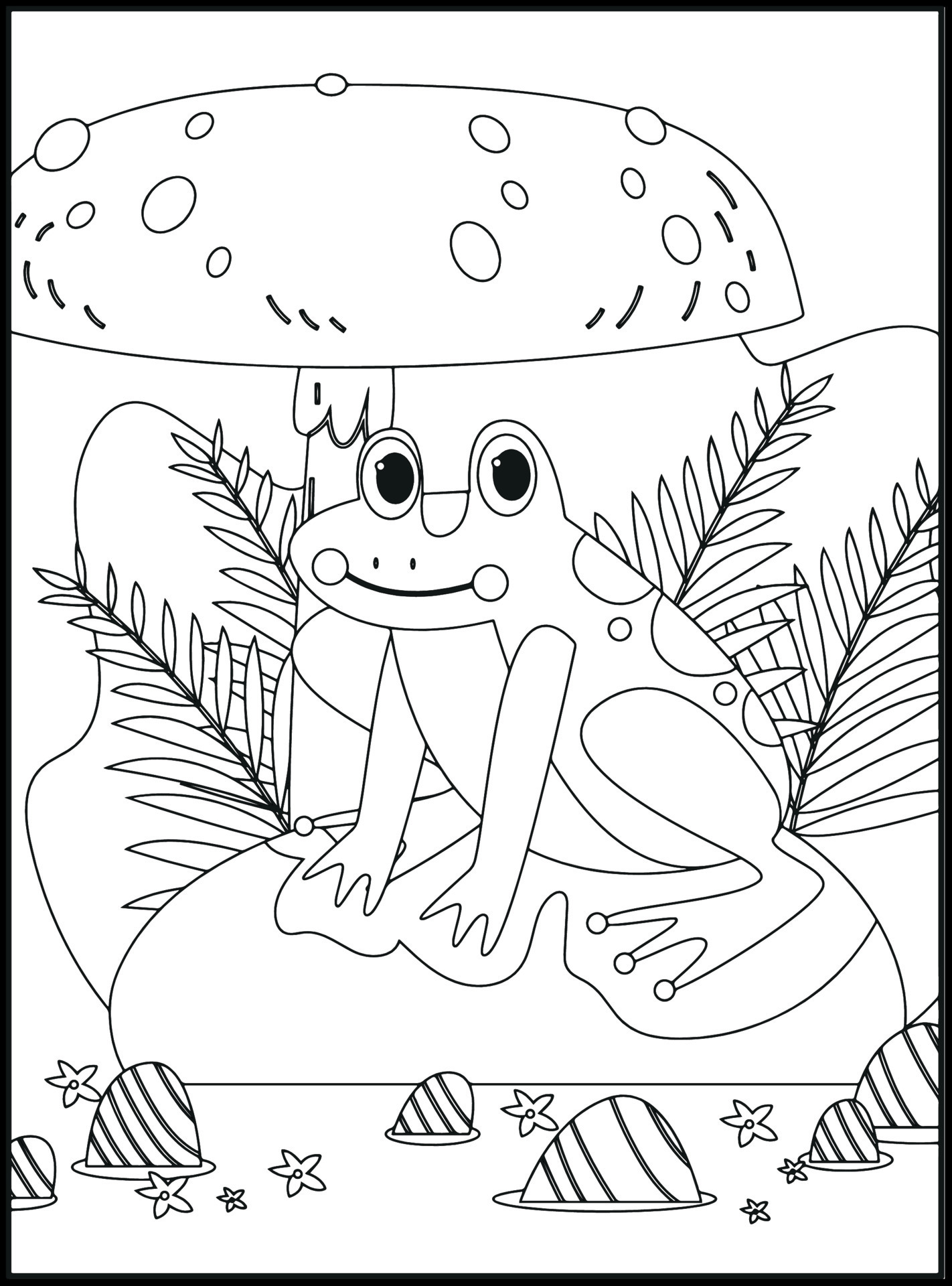 190+ Frog Coloring Page Designs 131