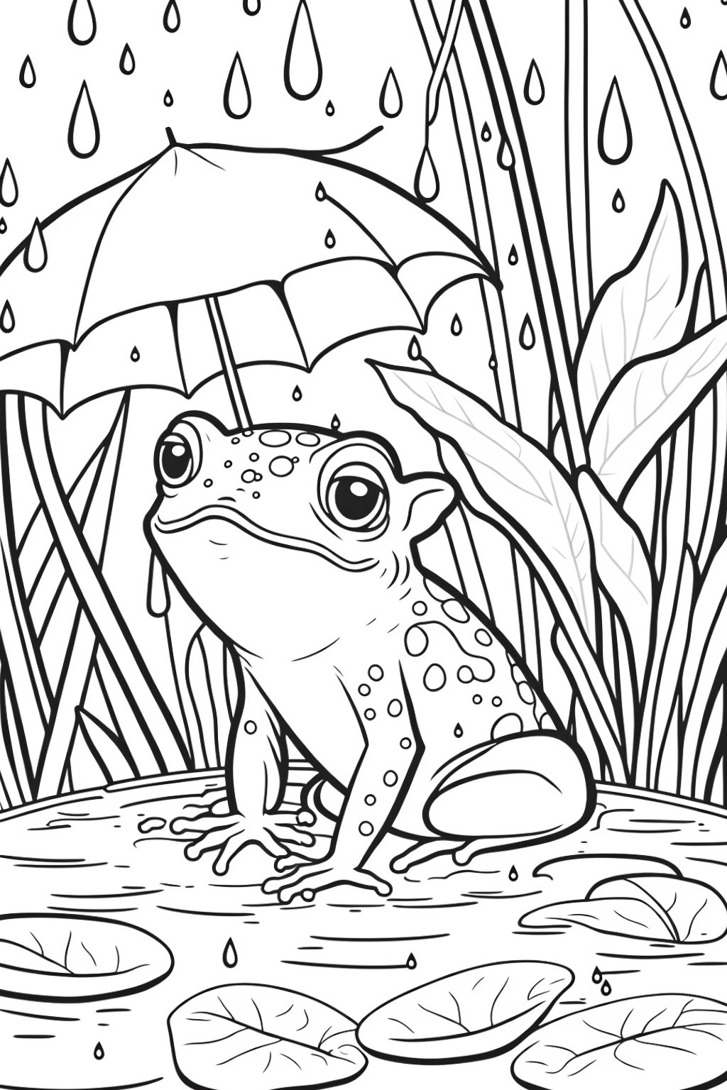 190+ Frog Coloring Page Designs 135