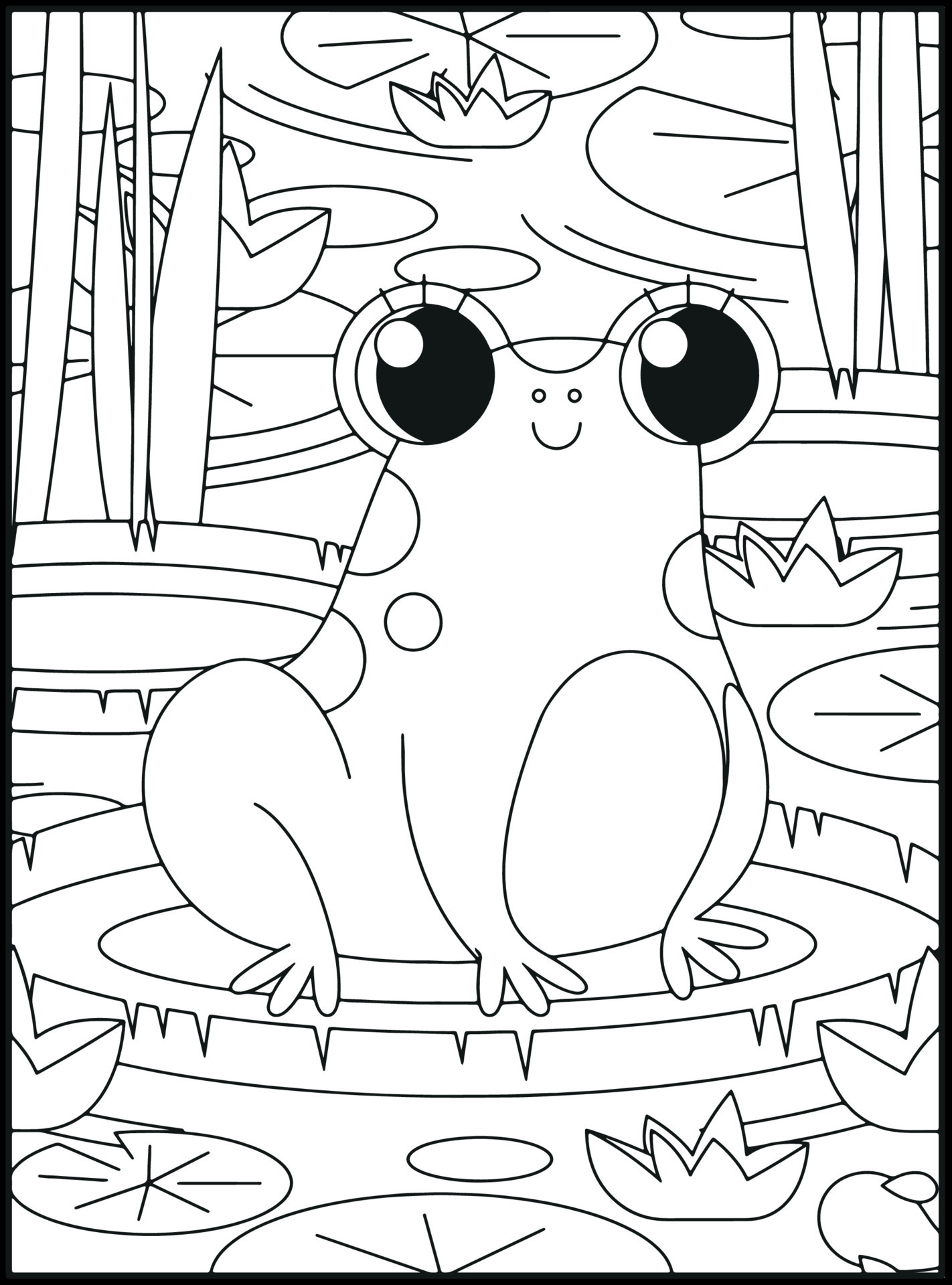 190+ Frog Coloring Page Designs 159