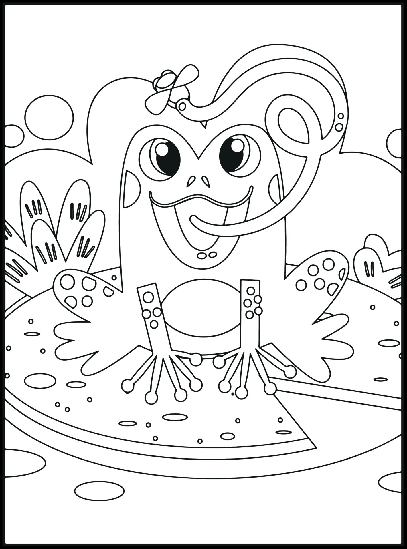 190+ Frog Coloring Page Designs 165