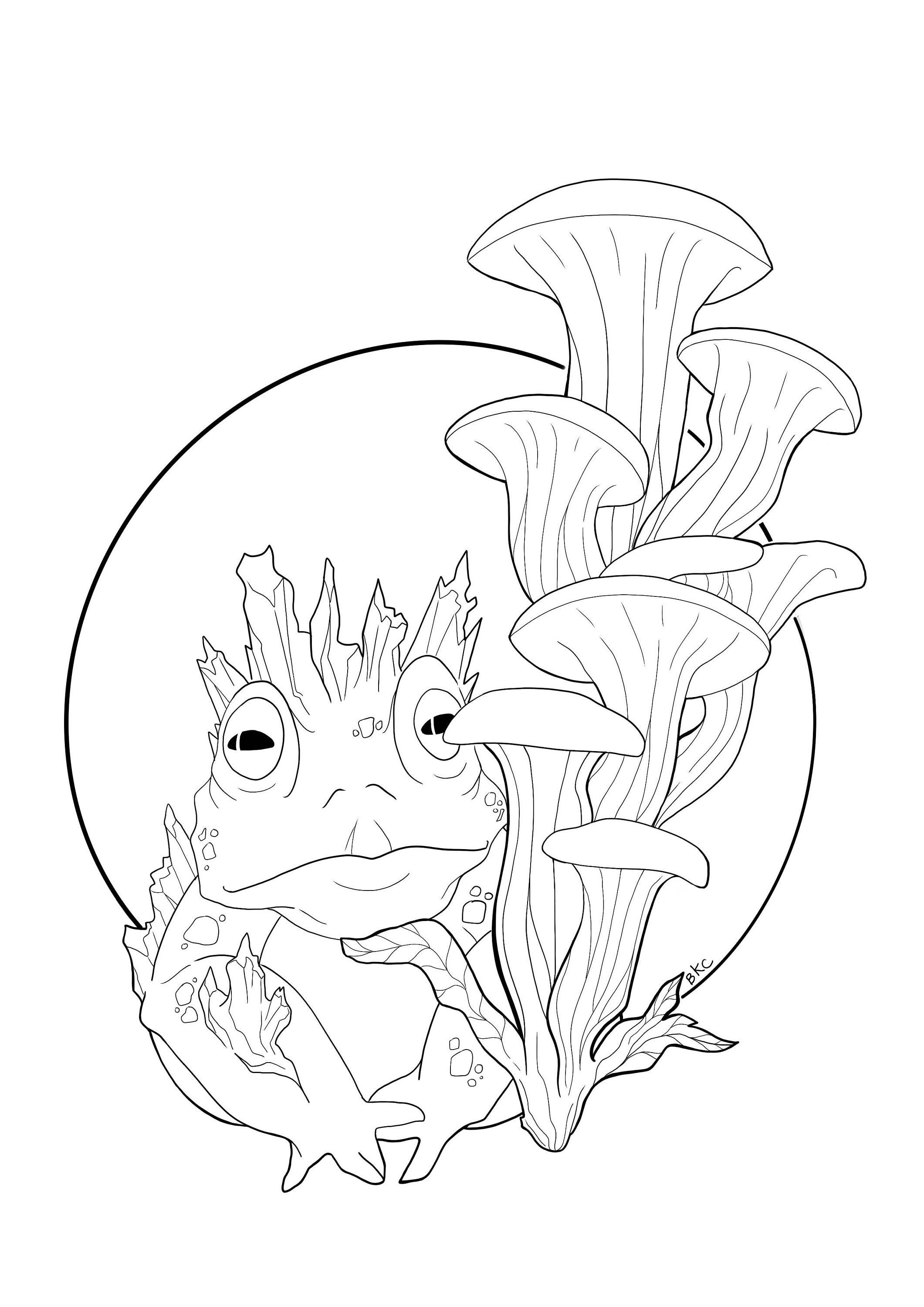 190+ Frog Coloring Page Designs 17