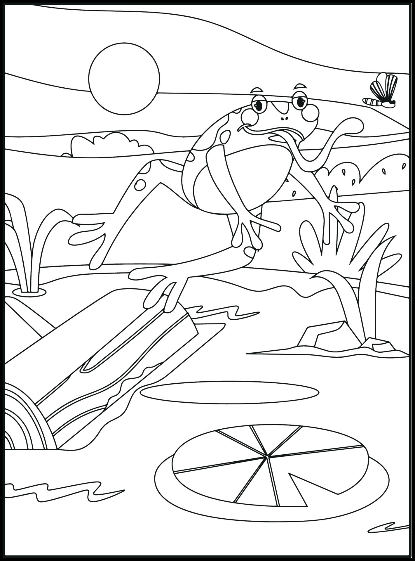 190+ Frog Coloring Page Designs 187