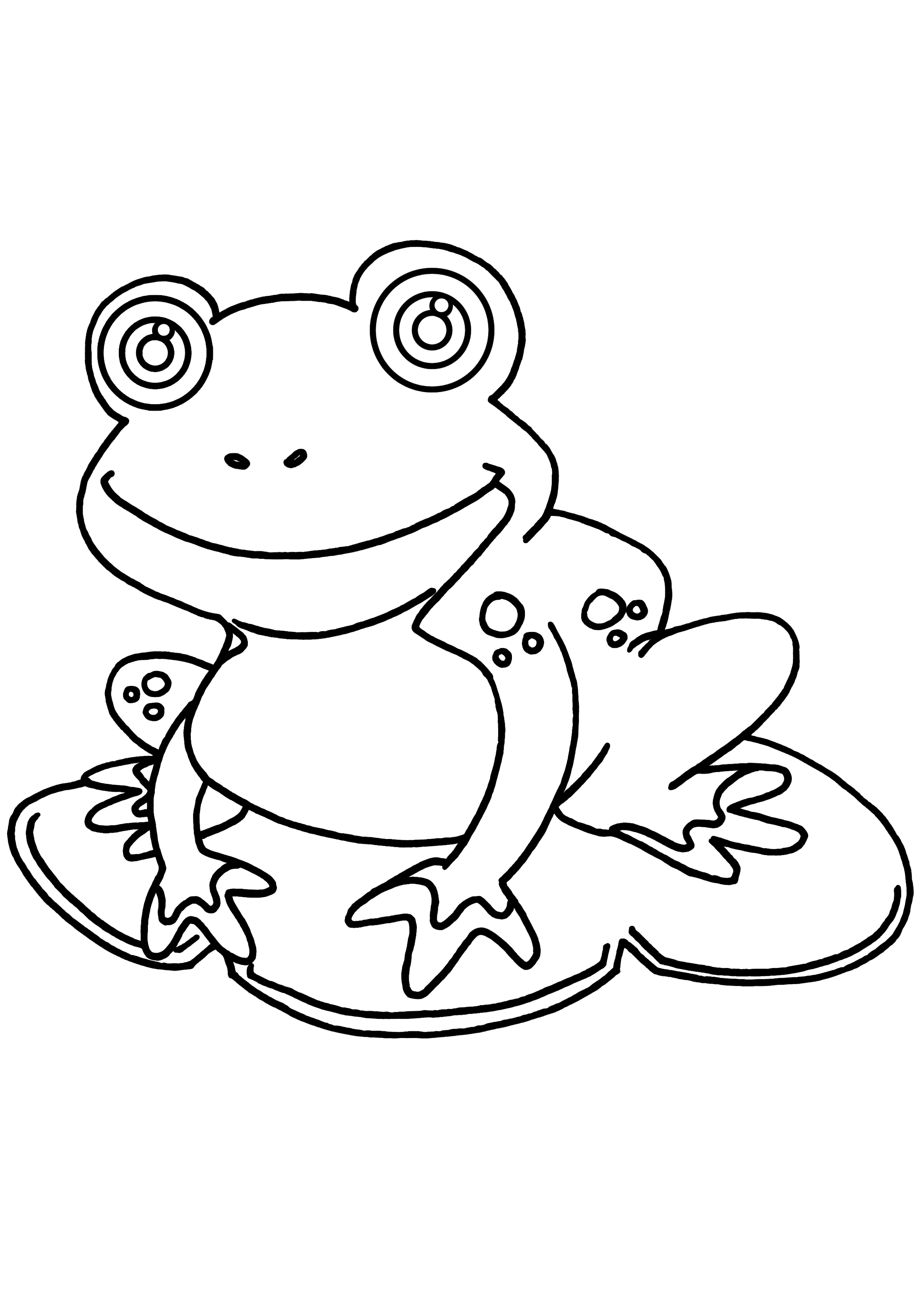 190+ Frog Coloring Page Designs 20