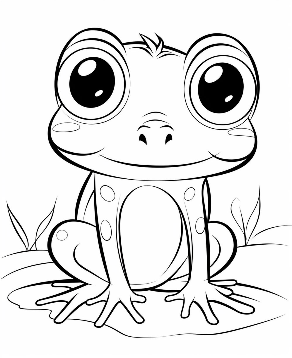 190+ Frog Coloring Page Designs 21