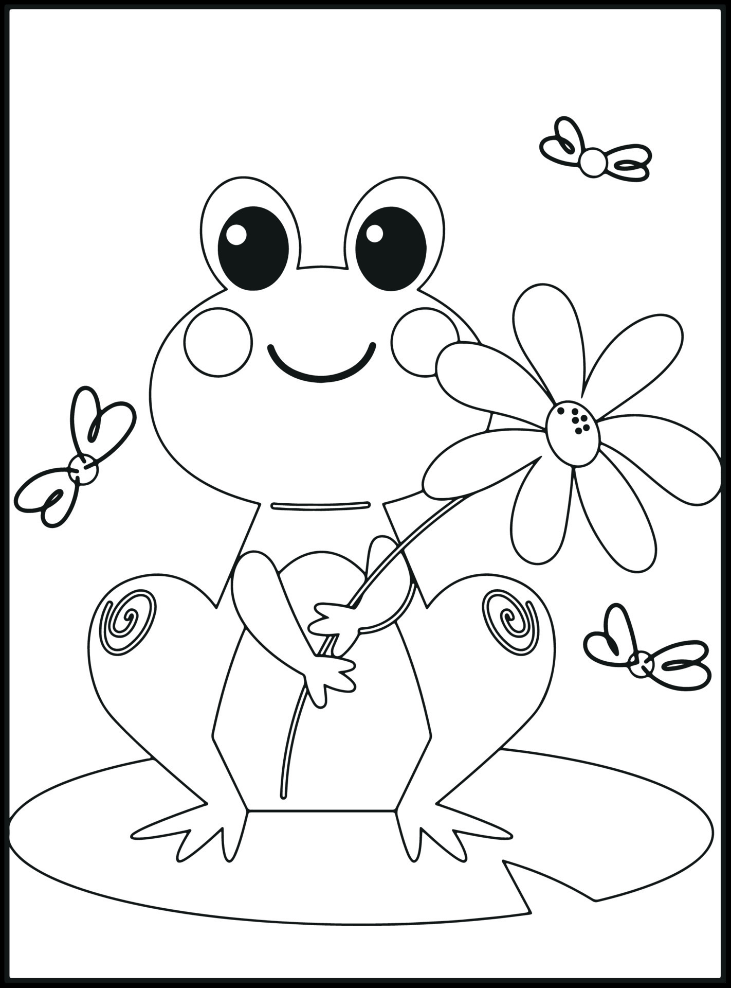 190+ Frog Coloring Page Designs 22