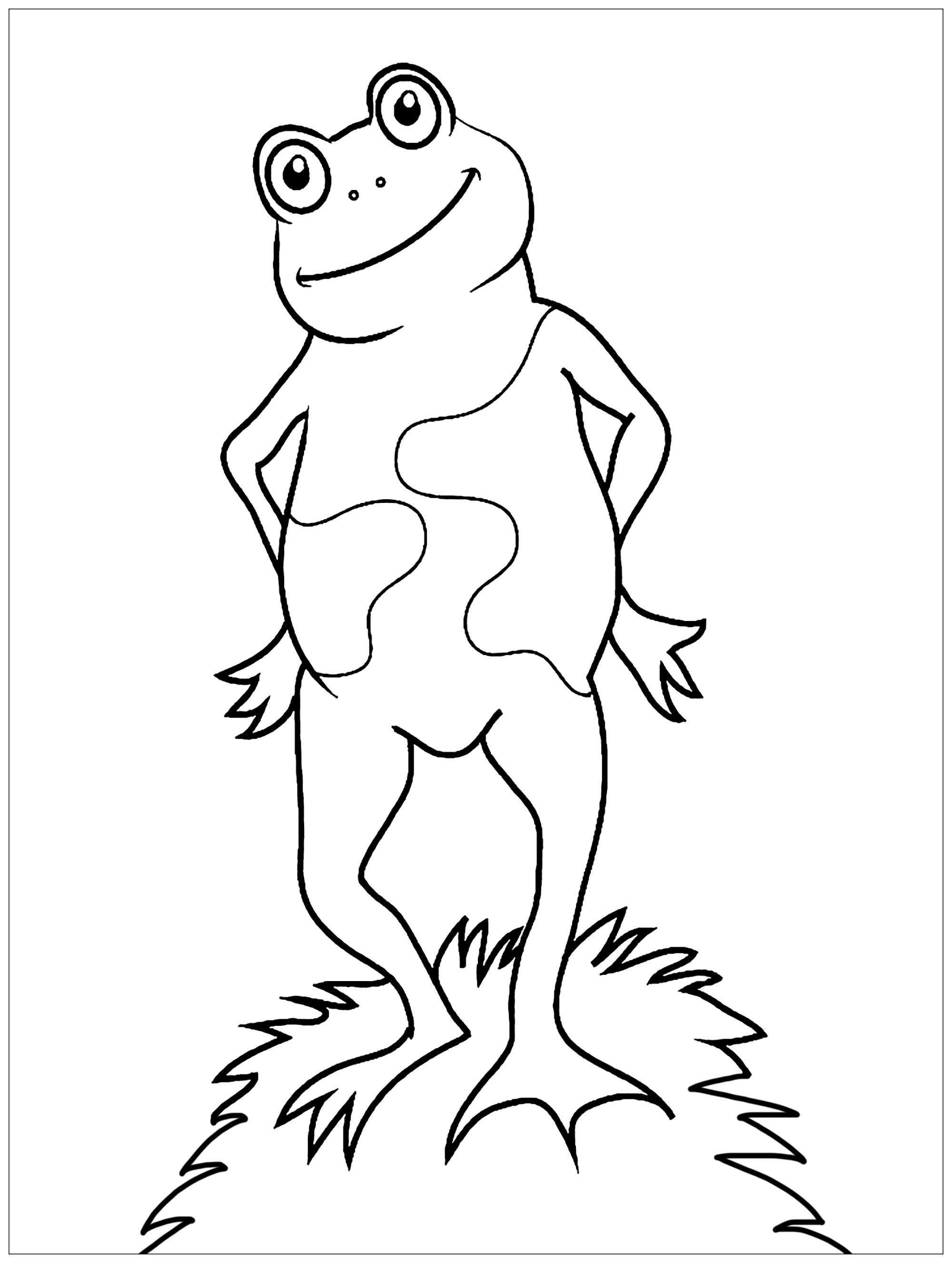 190+ Frog Coloring Page Designs 24